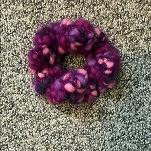 Purple and Pink Crochet Scrunchie